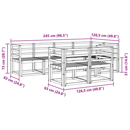 Outdoor Sofa Set 7 pcs Natural Solid Acacia Wood