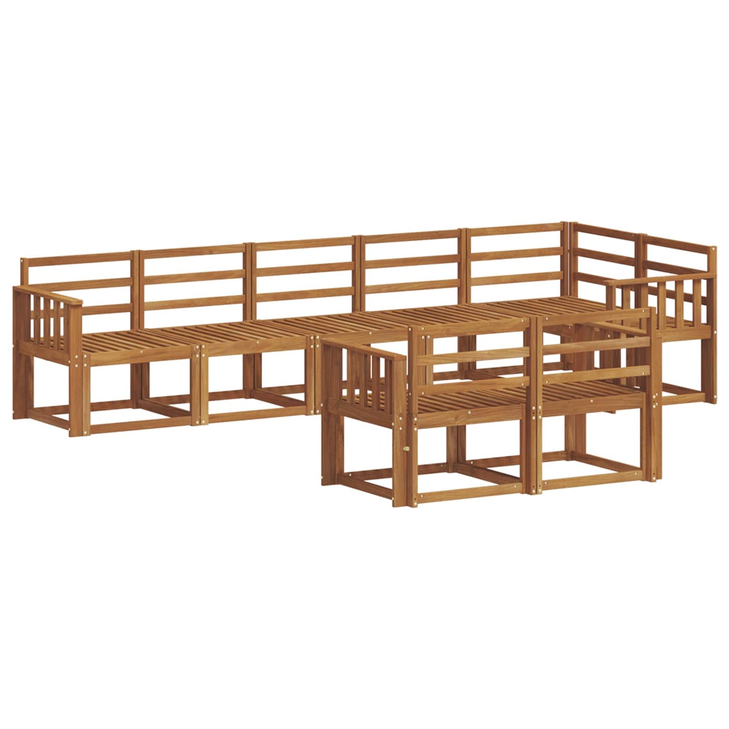 Outdoor Sofa Set 8 pcs Natural Solid Acacia Wood