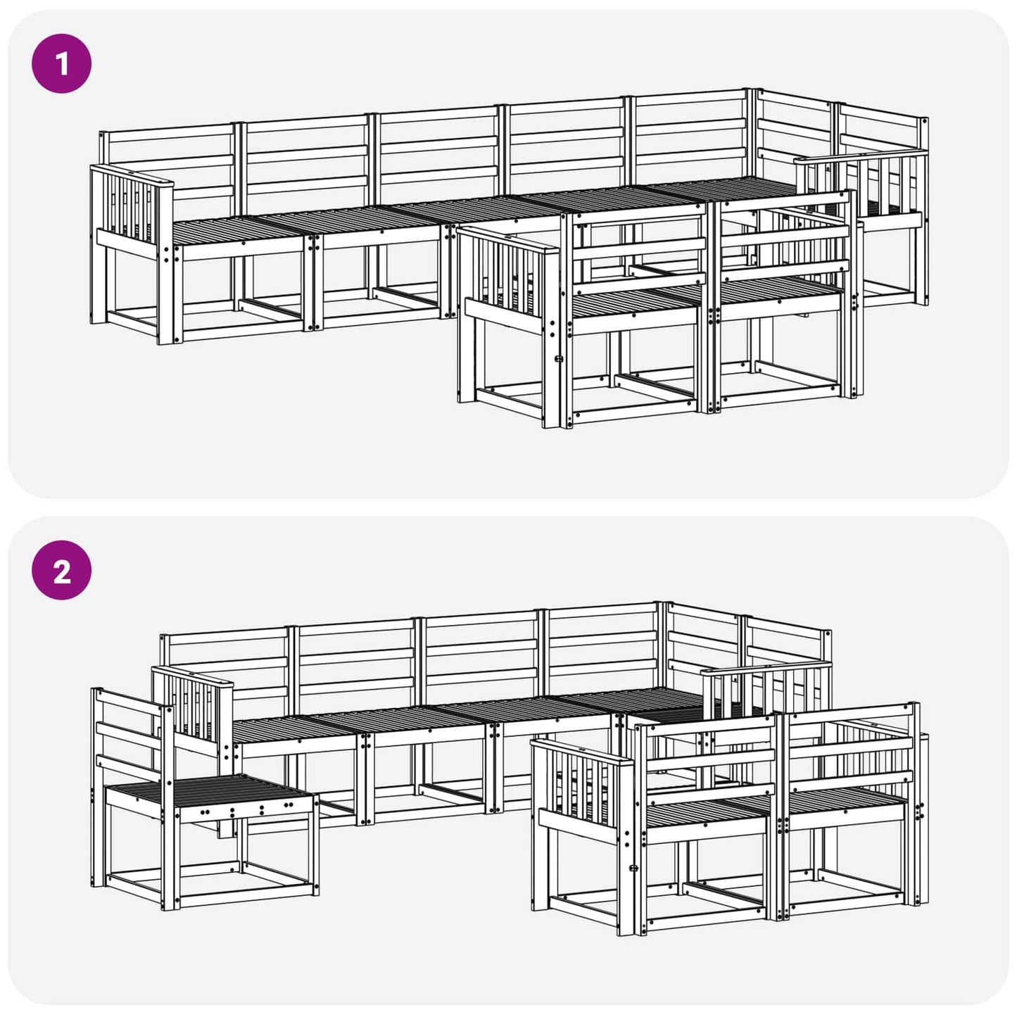 Outdoor Sofa Set 8 pcs Natural Solid Acacia Wood