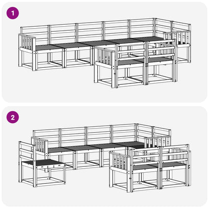 Outdoor Sofa Set 8 pcs Natural Solid Acacia Wood
