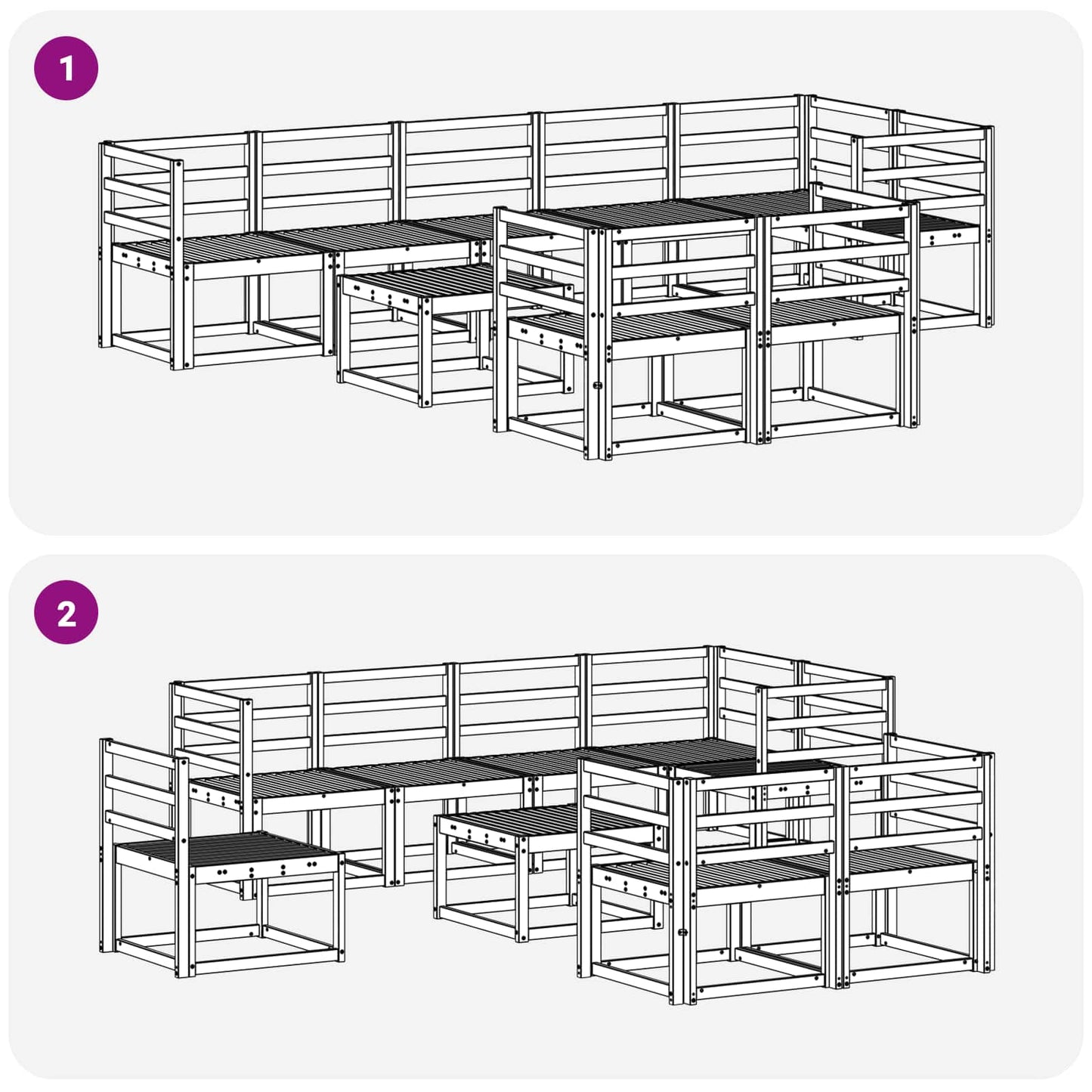 Outdoor Sofa Set 9 pcs Natural Solid Acacia Wood