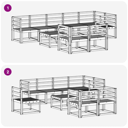 Outdoor Sofa Set 9 pcs Natural Solid Acacia Wood