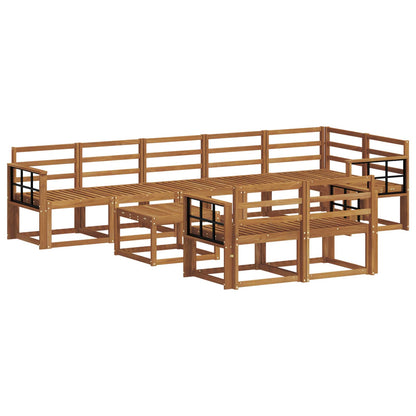 Outdoor Sofa Set 9 pcs Natural Solid Acacia Wood