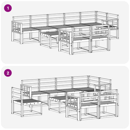 Outdoor Sofa Set 9 pcs Natural Solid Acacia Wood