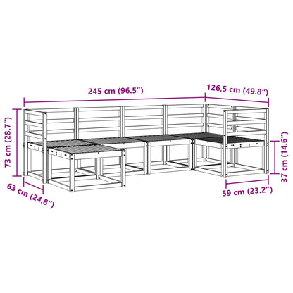 Outdoor Sofa Set 6 pcs Natural