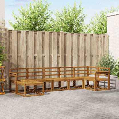 Outdoor Sofa Set 7 pcs Natural Solid Acacia Wood