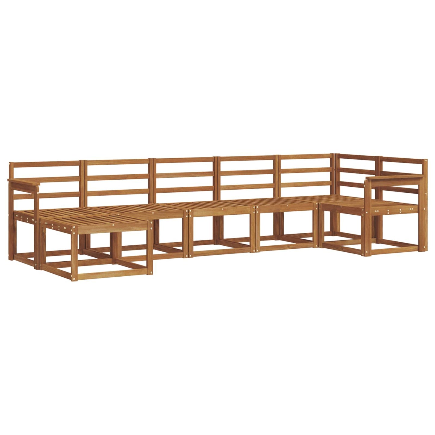 Outdoor Sofa Set 7 pcs Natural Solid Acacia Wood