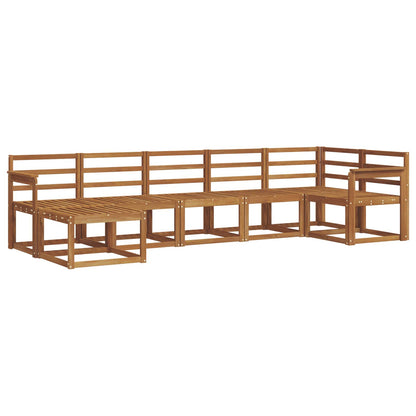 Outdoor Sofa Set 7 pcs Natural Solid Acacia Wood