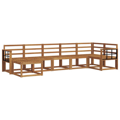 Outdoor Sofa Set 7 pcs Natural Solid Acacia Wood