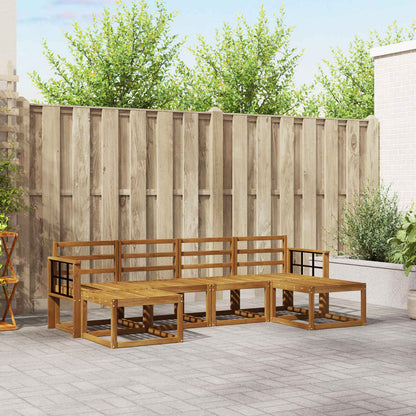 Outdoor Sofa Set 6 pcs Natural Engineered Wood