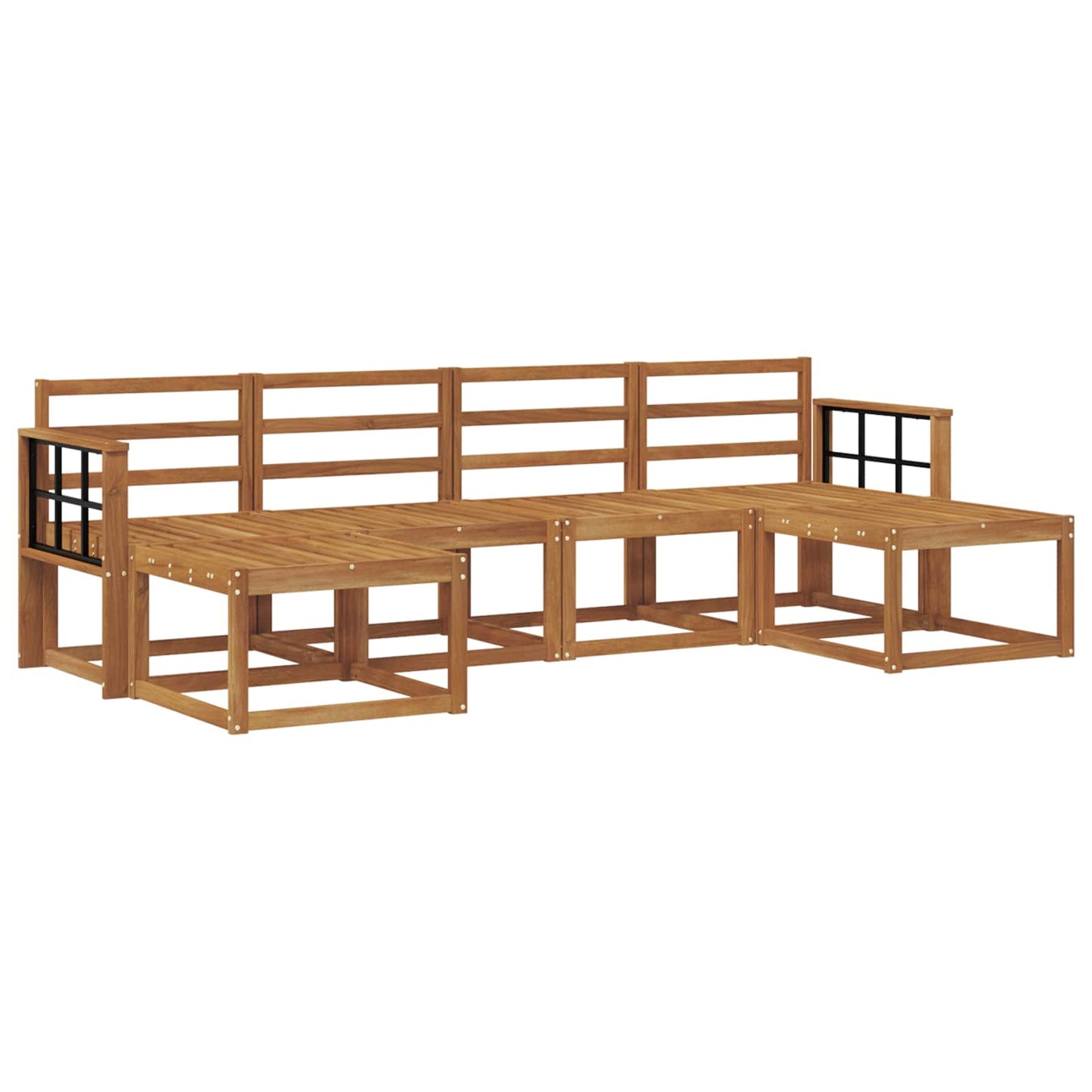 Outdoor Sofa Set 6 pcs Natural Engineered Wood