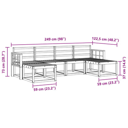 Outdoor Sofa Set 6 pcs Natural Engineered Wood