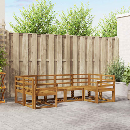 Outdoor Sofa Set 6 pcs Natural Solid Acacia Wood
