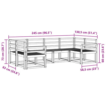 Outdoor Sofa Set 6 pcs Natural Solid Acacia Wood