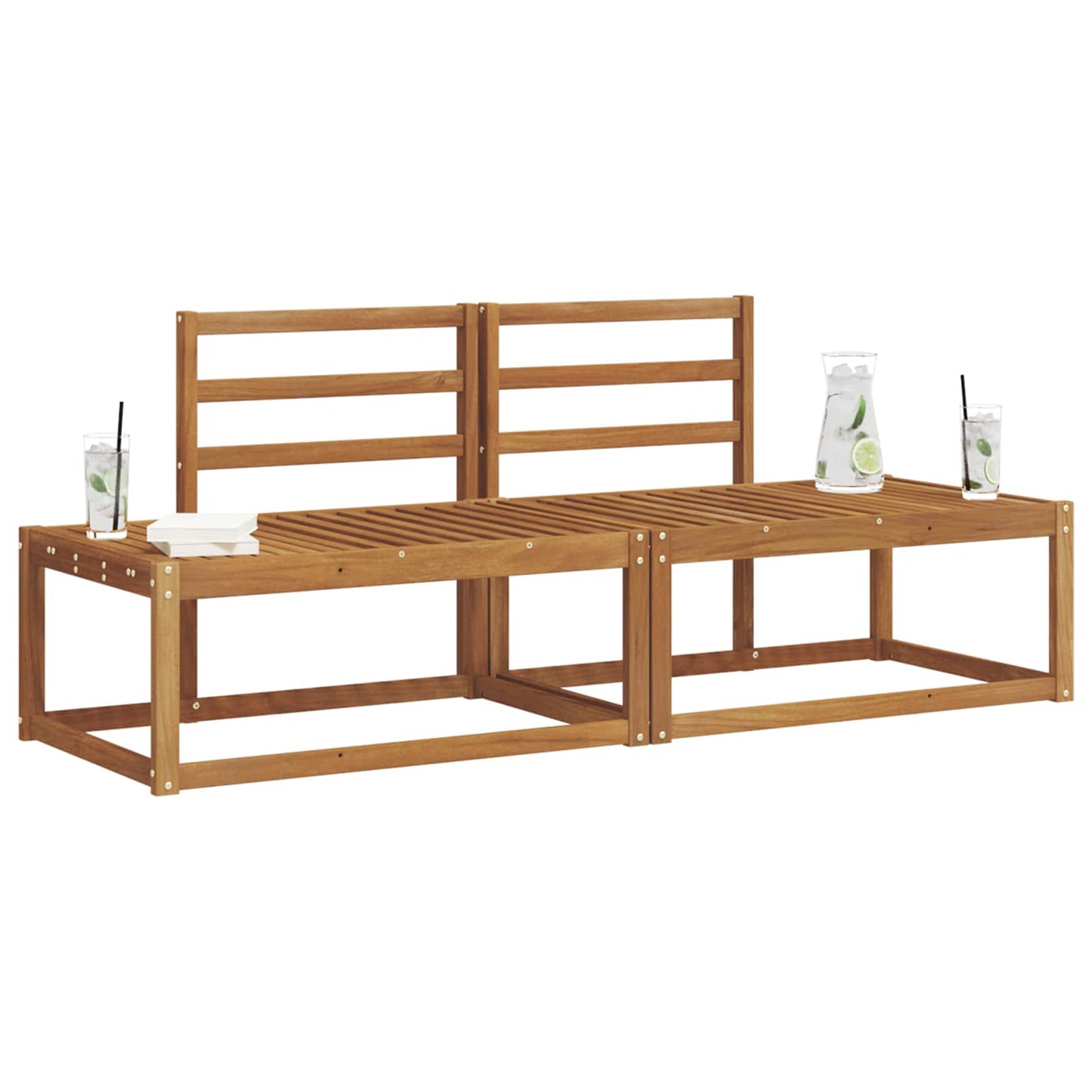 Outdoor Sofa Set 2 pcs Natural 182.5 x 63 x 73 cm