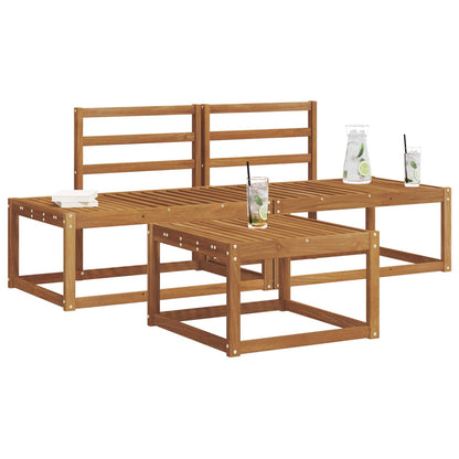 Outdoor Sofa Set 3 pcs Natural Solid Acacia Wood