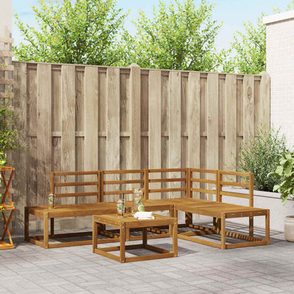 Outdoor Sofa Set 5 Piece Natural Solid Acacia Wood