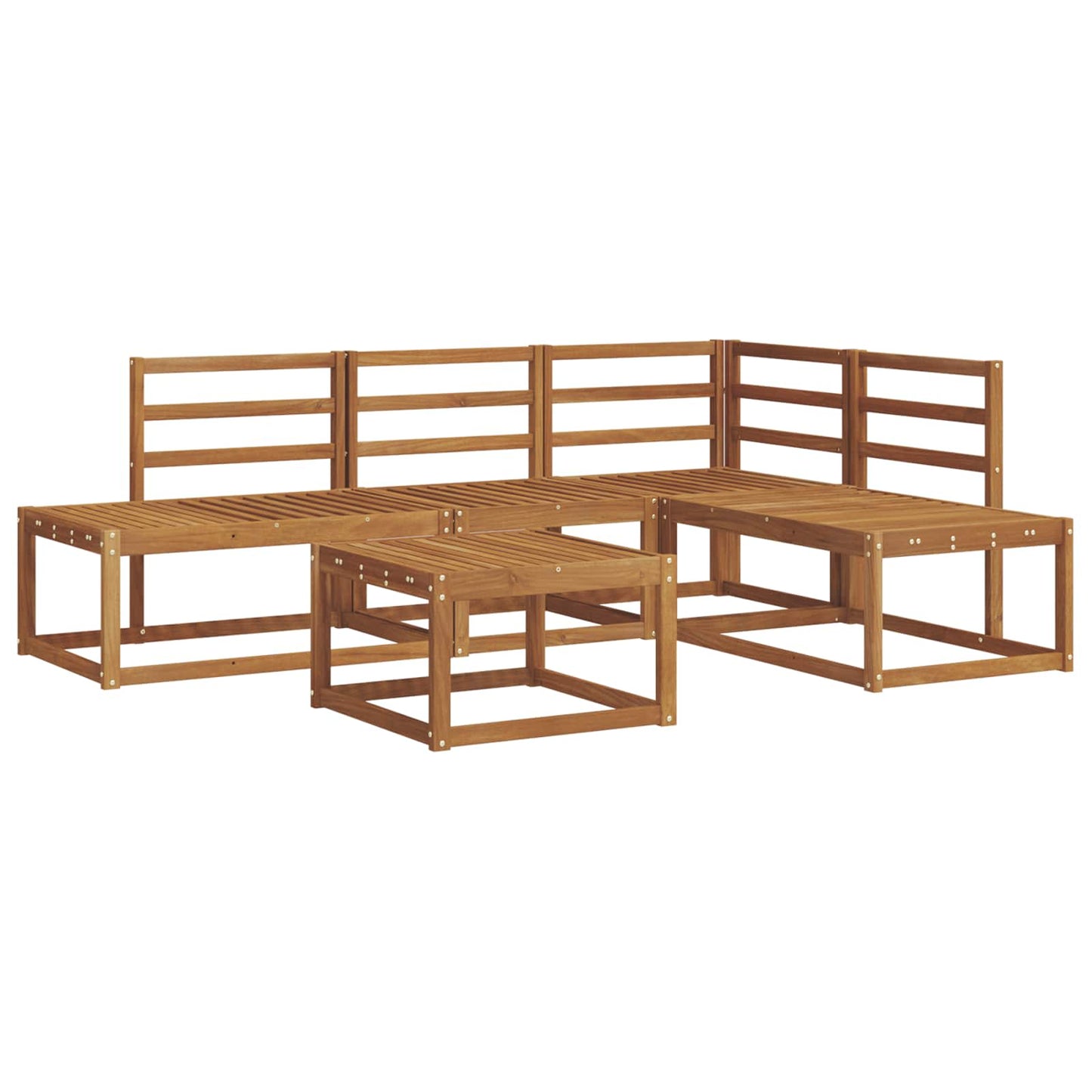 Outdoor Sofa Set 5 Piece Natural Solid Acacia Wood