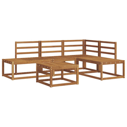 Outdoor Sofa Set 5 Piece Natural Solid Acacia Wood
