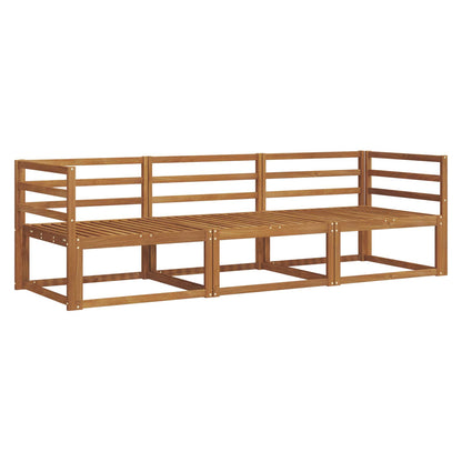 Outdoor Sofa Set 3 pcs Natural Solid Acacia Wood