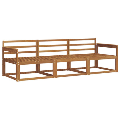 Outdoor Sofa Set 3 pcs Natural Solid Acacia Wood