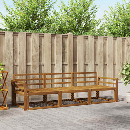Outdoor Sofa Set 3 pcs Natural Solid Acacia Wood
