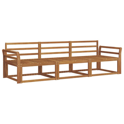 Outdoor Sofa Set 3 pcs Natural Solid Acacia Wood