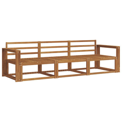 Outdoor Sofa Set 3 pcs Natural Solid Acacia Wood