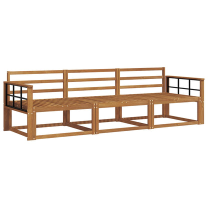 Outdoor Sofa Set 3 pcs Natural Solid Acacia Wood