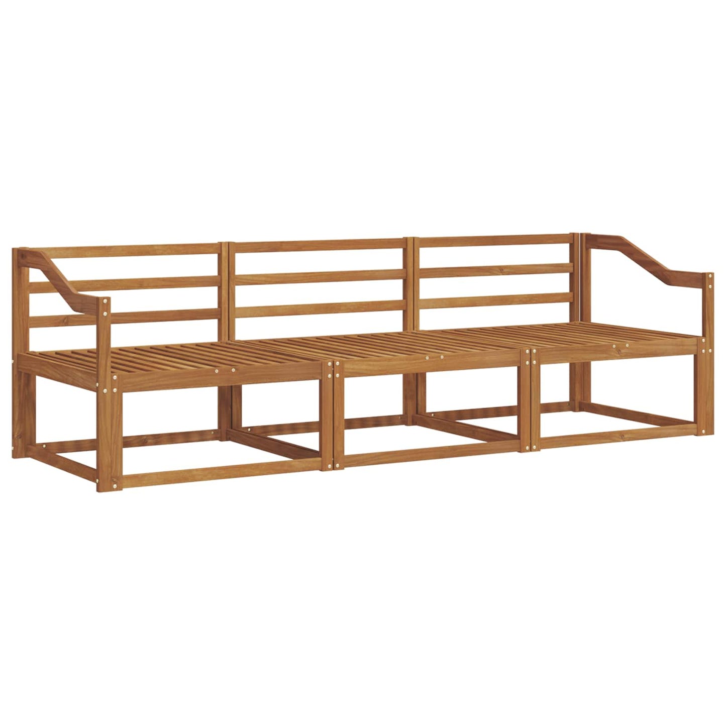 Outdoor Sofa Set 3 pcs Natural Solid Acacia Wood
