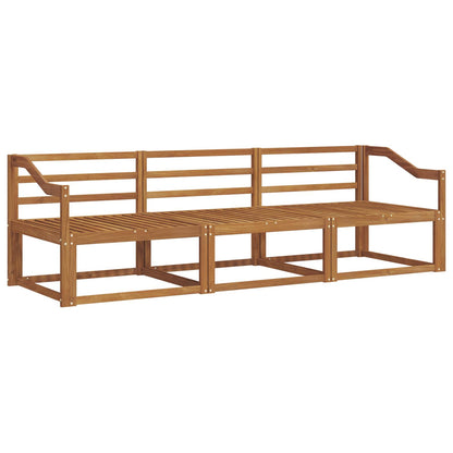 Outdoor Sofa Set 3 pcs Natural Solid Acacia Wood