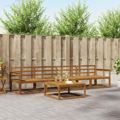 Outdoor Sofa Set 5 pcs Natural Solid Acacia Wood