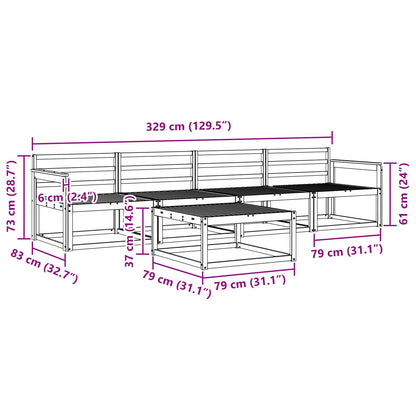 Outdoor Sofa Set 5 pcs Natural Solid Acacia Wood