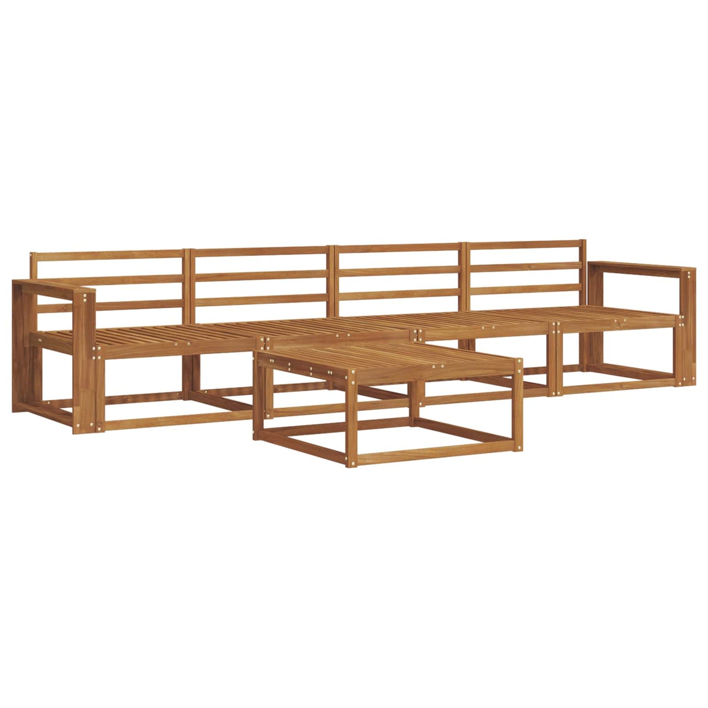 Outdoor Sofa Set 5 pcs Natural Solid Acacia Wood