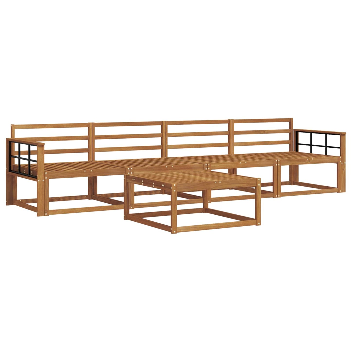 Outdoor Sofa Set 5 pcs Natural Solid Acacia Wood