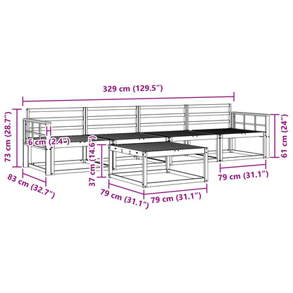 Outdoor Sofa Set 5 pcs Natural Solid Acacia Wood