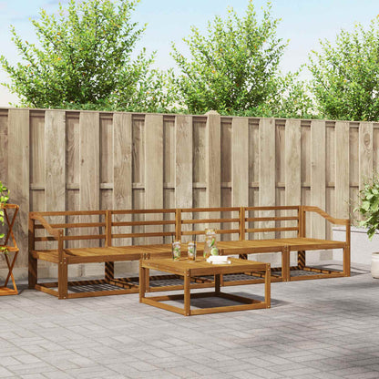 Outdoor Sofa Set 5 pcs Natural Solid Acacia Wood