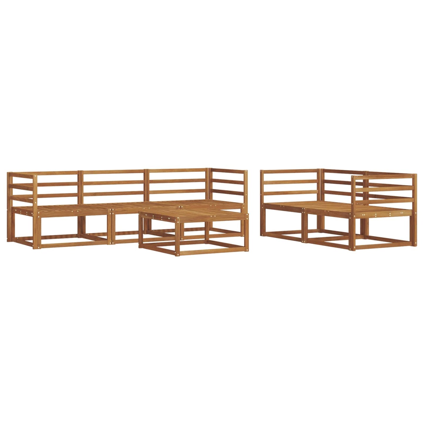 Outdoor Sofa Set 6 pcs Natural Solid Acacia Wood