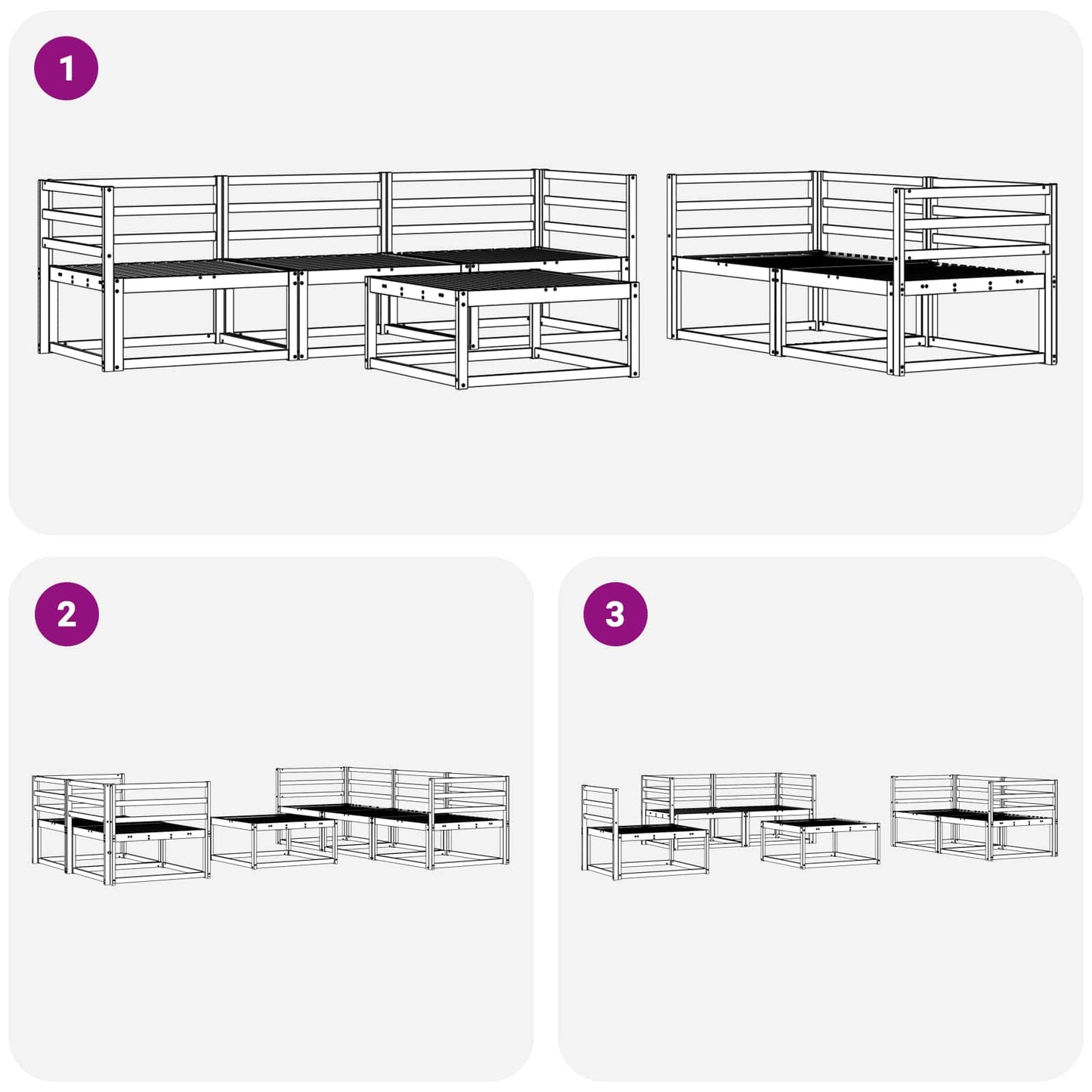 Outdoor Sofa Set 6 pcs Natural Solid Acacia Wood