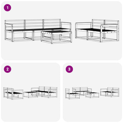 Outdoor Sofa Set 6 pcs Natural Solid Acacia Wood