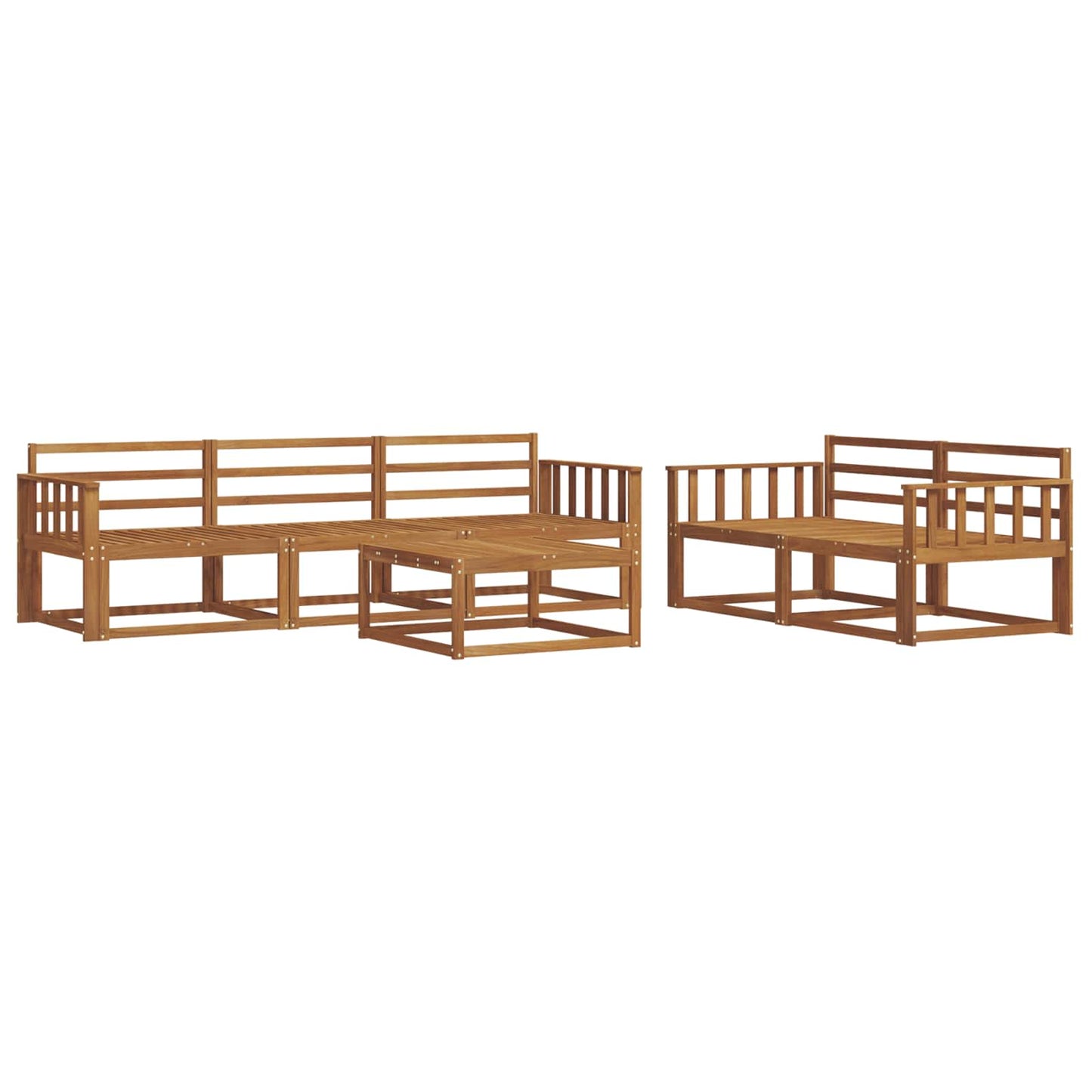 Outdoor Sofa Set 6 pcs Natural Solid Acacia Wood