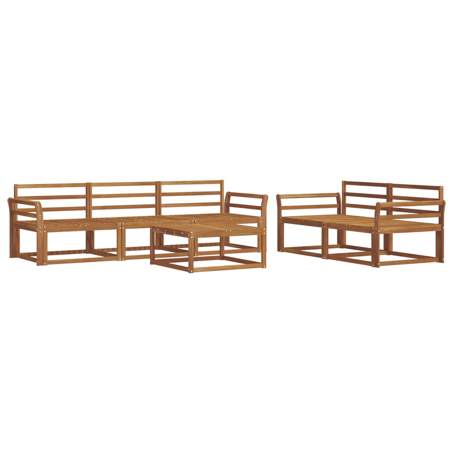 Outdoor Sofa Set 6 pcs Natural Solid Acacia Wood