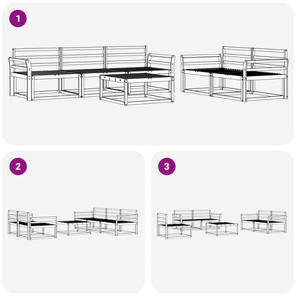 Outdoor Sofa Set 6 pcs Natural Solid Acacia Wood