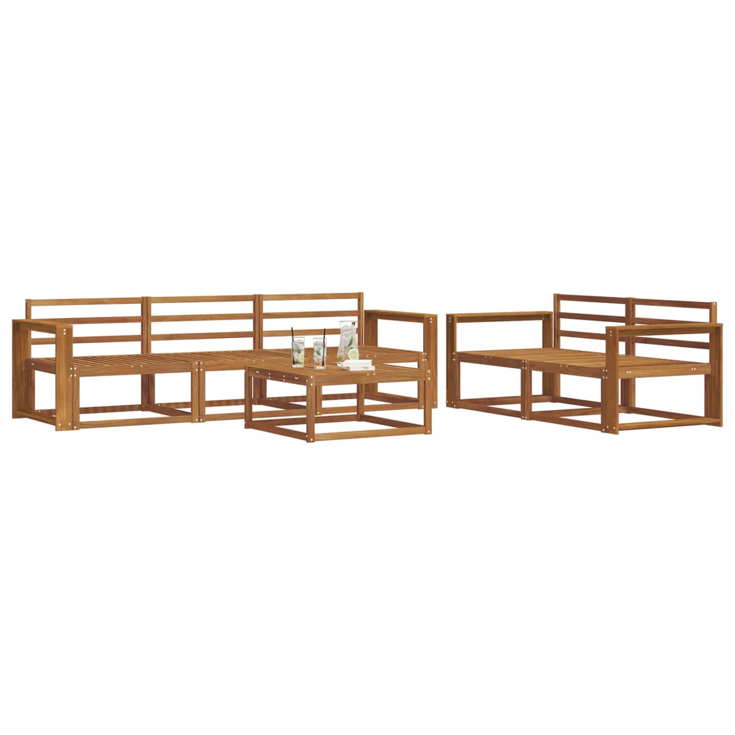 Outdoor Sofa Set 6 pcs Natural Solid Acacia Wood