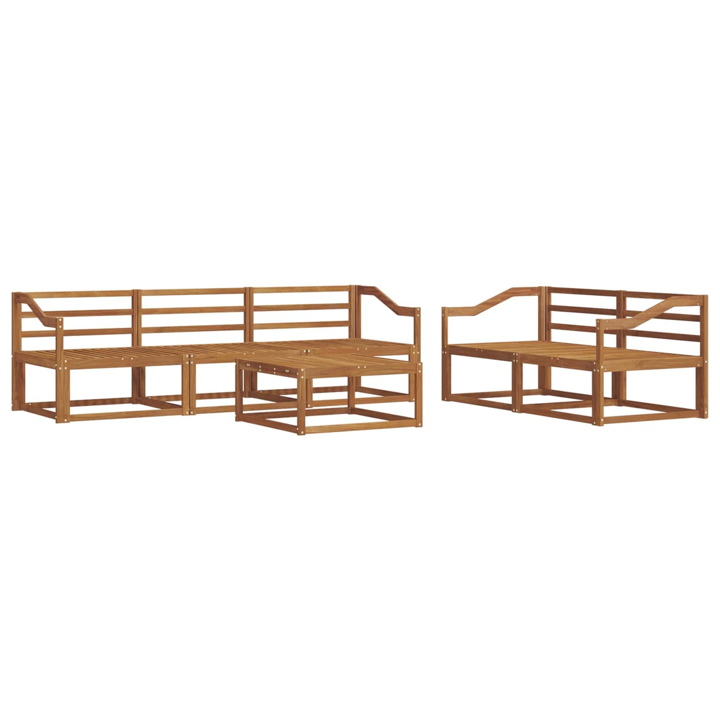 Outdoor Sofa Set 6 pcs Natural Solid Acacia Wood