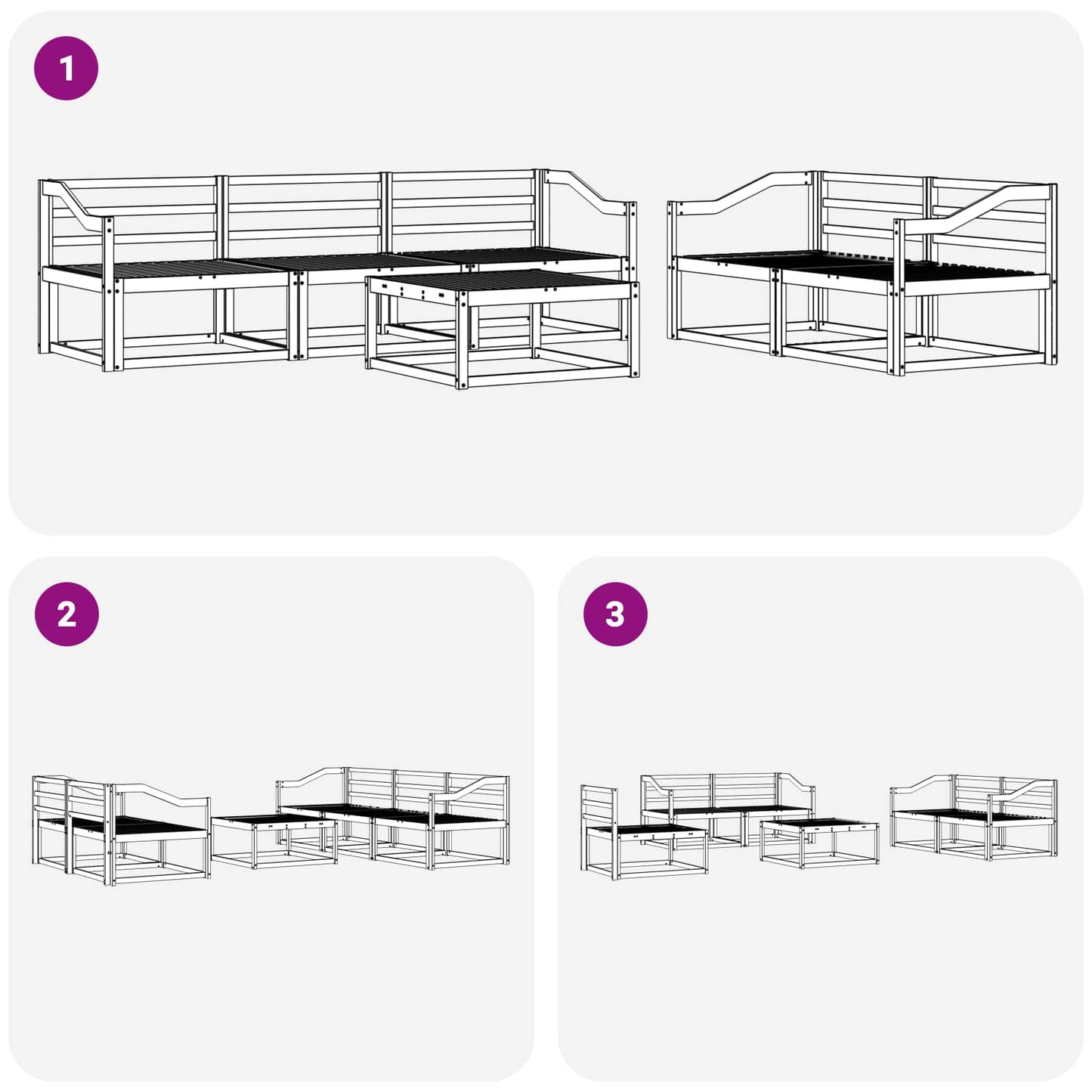 Outdoor Sofa Set 6 pcs Natural Solid Acacia Wood