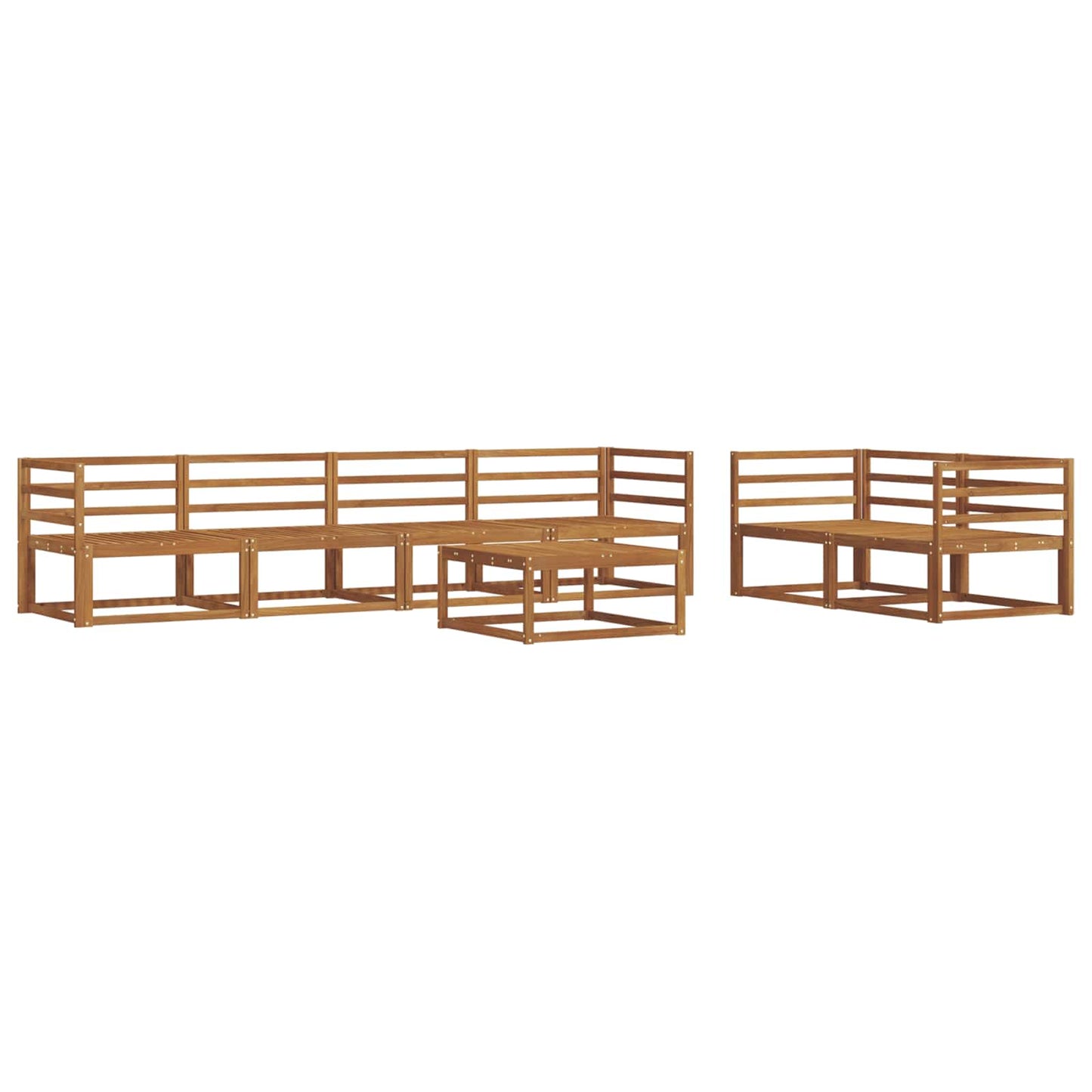 Outdoor Sofa Set 7 pcs Natural Solid Acacia Wood