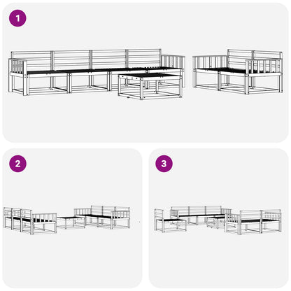 Outdoor Sofa Set 7 pcs Natural Solid Acacia Wood