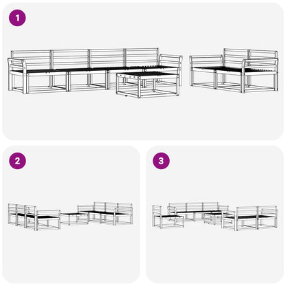 Outdoor Sofa Set 7 pcs Natural Solid Acacia Wood