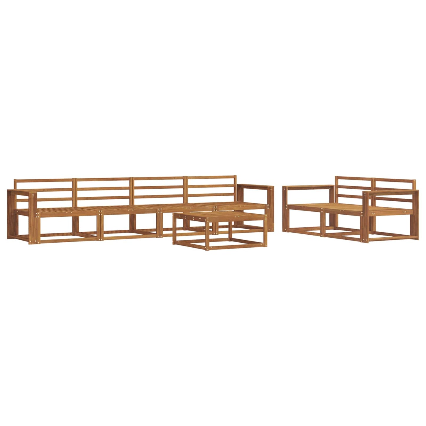 Outdoor Sofa Set 7 pcs Natural Solid Acacia Wood